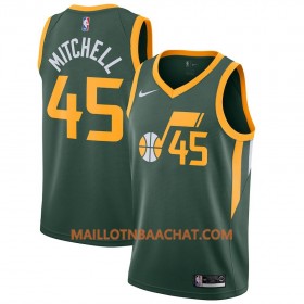 Maillot NBA Utah Jazz Donovan Mitchell 45 2018-19 Nike Vert Swingman - Homme
